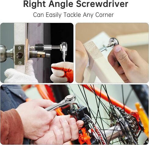 17in1 Right Angle Screwdriver - Ratcheting Pocket Screwdriver [Bearing Steel] 36-Tooth Mini Ratchet Wrench 90 Degree Offset Ratcheting Screwdriver for Tight Space Sewing Machine Tool Gifts for Men in Saudi Arabia