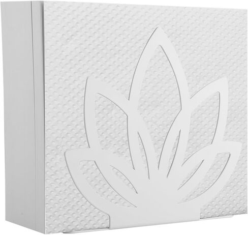 حامل مناديل معدني من بيوتي فلاير للطاولة، حامل مناديل مستقيم من الفولاذ المقاوم للصدأ للمطبخ والمنضدة، حامل مناديل حديث قائم بذاته للمنزل وحفلات النزهة، قاعدة مبطنة (أبيض) in Kuwait