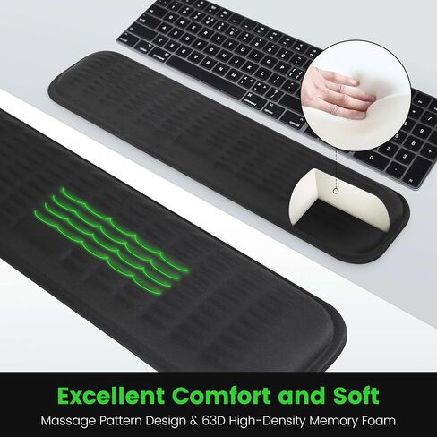 TKL Keyboard Wrist Rest, Super Soft Memory Foam Ergonomic Computer Wrist Support Pad, Comfortable Desk Wrist Cushion, Laptop Keyboard Arm Hand Rest for Wrists Pain Office Gaming Typing (White) in Saudi Arabia