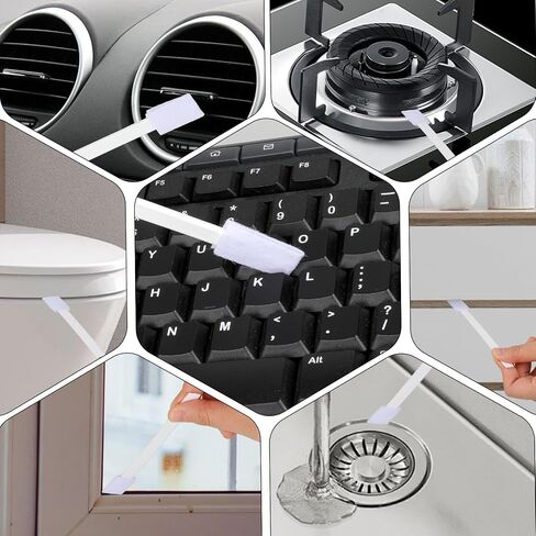 40pcs Disposable Crevice Cleaning Brushes, Cleaning Tools for Household Use, Toilet Cleaning Kit, Window Groove Cleaning Brush Set for Door Track Keyboard Toilet Seat Small Crevices (White) in Saudi Arabia
