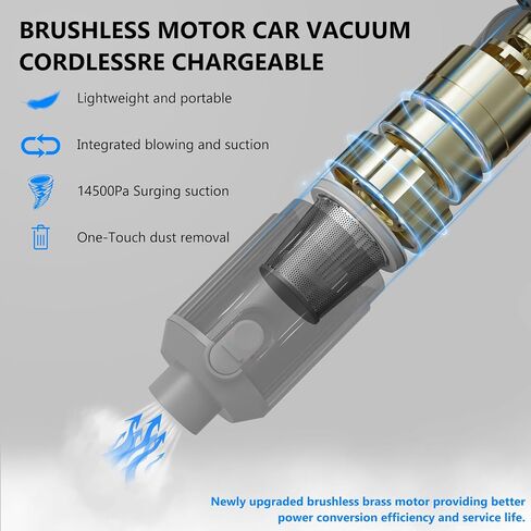AirifyPro Vac V2 Portable Air Blower/Car Vacuum 90°Foldable 3in1 Handheld Vacuums Cleaner Brushless Motor High Power 14500PA Compressed Air Dusters Cordless Vacuum Cleaners for Car Home in Saudi Arabia