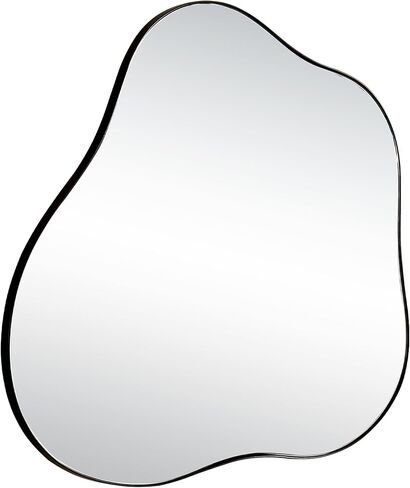 SHYFOY Irregular Wall Mirror, 31.5 "X29.5 Large Asymmetrical Decorative Mirror for Wall Decor, Living Room Mirror Abstract Wave Black Mirror Decor in Kuwait