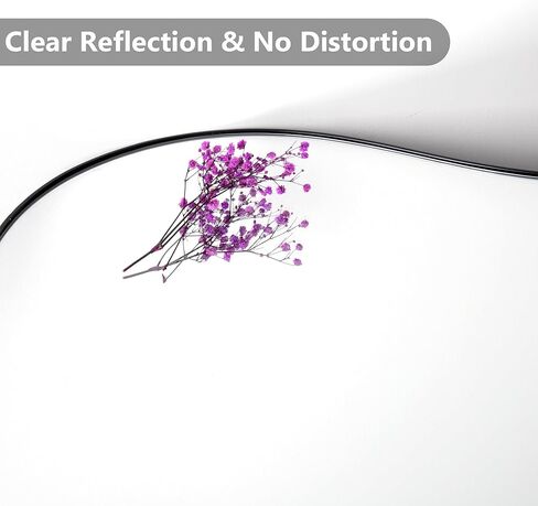 SHYFOY Irregular Wall Mirror, 31.5 "X29.5 Large Asymmetrical Decorative Mirror for Wall Decor, Living Room Mirror Abstract Wave Black Mirror Decor in Kuwait