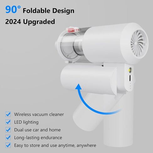 AirifyPro Vac V2 Portable Air Blower/Car Vacuum 90°Foldable 3in1 Handheld Vacuums Cleaner Brushless Motor High Power 14500PA Compressed Air Dusters Cordless Vacuum Cleaners for Car Home in Saudi Arabia