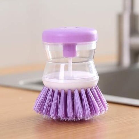 New *Dish Brush with SOAP Dispenser* Kitchen Scrub Brush for Dishes Pots Pans Sink Cleaning (Green) in Saudi Arabia