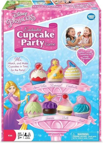 لعبة Wonder Forge Disney Enchanted Cupcake Party - لعبة مطابقة جذابة للأطفال من سن 3 سنوات فما فوق | يضم شخصيات ديزني المحبوبة | عظيم لتنمية المهارات | عيد ميلاد مثالي in Kuwait