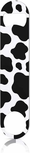 Cow Texture Stainless Steel Bottle Opener Jungle Animal Black and White Print Spot Skin Fur Pattern Flat Beer Bottle Opener Keychain for Home Kitchen Bar Restaurant Party Birthday Gift in Kuwait