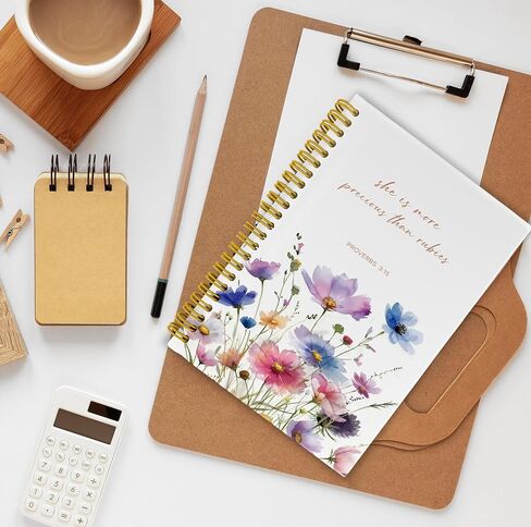 Christian Bible Journals for Women, Christian Notebook, Prayer Journal for Women, Bible Notebooks for Note Taking, She is Fearfully and Wonderfully Made Spiral Notebook 5.5x8.3 with 164 Pages in Saudi Arabia
