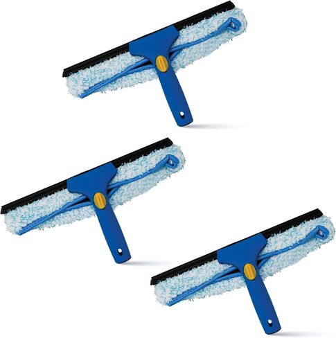 Kleen Handler Professional 2-in-1 Squeegee for Window Cleaning Tool Combo - 14" Squeegee & Microfiber Scrubber Sleeve, Window Glass Cleaning Kit for Commercial & Residential Use in Saudi Arabia
