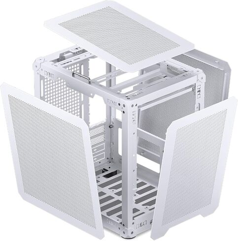 JONSBO C6-ITX حافظة كمبيوتر شبكية صغيرة بمقبض ITX باللون الأسود، هيكل ITX لسطح المكتب بسيط وصغير الحجم، SP MB ITX/MINI-DTX، ATX Power Bite (L140mm Max.)، مبرد برجي 170 مم، 3 أوضاع للمروحة، علبة مفتوحة بدون أدوات، أسود in Saudi Arabia
