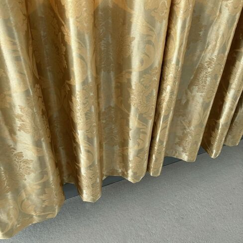 Amidoudou زوج واحد من ستائر الزهور الأوروبية لغرفة النوم ستائر ذهبية فاخرة لغرفة المعيشة (قطعتان مقاس 54 × 96 بوصة، ذهبي) in Kuwait