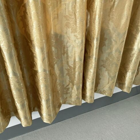 Amidoudou 1 Pair European Flower Curtains for Bedroom Luxury Gold Curtains for Living Room (2 PCS 54x96 Inch,Gold) in Saudi Arabia