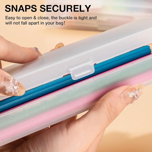 9PCS Clear Plastic Pencil Box, Bulk Pencil Case Large Capacity Hard Plastic Crayon Box with Snap-tight Lid, Stackable Storage Organizer Box for Hobby Arts Crafts Stationery Office Supplies in Saudi Arabia