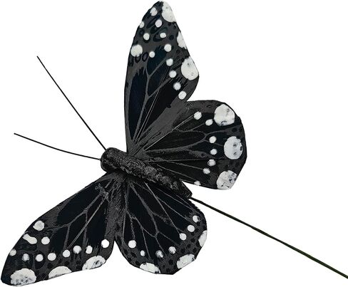 YCHTEWY- 12 pcs Black Butterflies Party Decorations Halloween Decoration Home Decoration… in Saudi Arabia