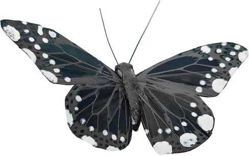 YCHTEWY- 12 pcs Black Butterflies Party Decorations Halloween Decoration Home Decoration… in Saudi Arabia