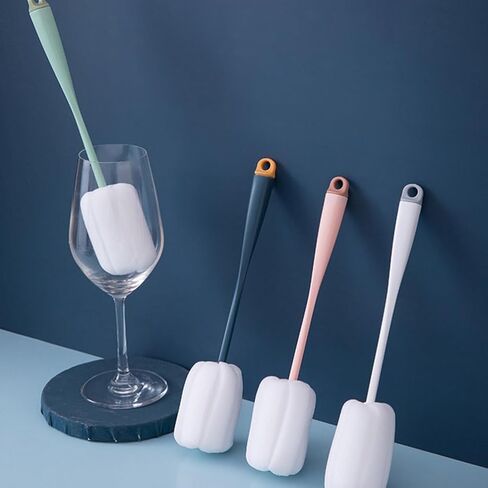 Alasum 4Pcs Cup Cleaning Brush teapot spout Brush Eyeglass Cleaner Water Mug Brush Water Bottle scrubbing Brush Handle Bottle Brush Milk Cup Glasses Sponge Cleaning Ball Baby in Kuwait