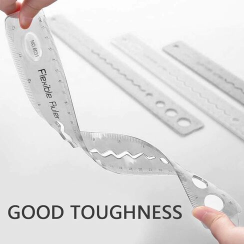 8PCS Flexible Ruler for Kids Adults, 30cm/12inch Bendable Rulers Folding Soft Plastic Rulers Shatterproof Straight Measuring Tools Gift for School Classroom Office (Rainbow) in Kuwait