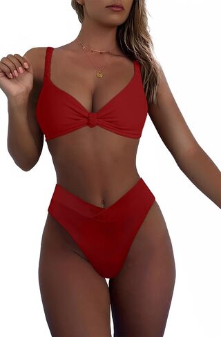 Bikini Sets for Women Sexy Two Piece Knot Front Spaghetti Straps Top Bathing Suit in Saudi Arabia