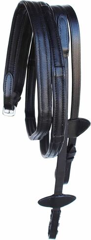 CHALLENGER Horse English 54" Padded Black Soft Leather Comfort Grip Reins 805LR24BK in Saudi Arabia