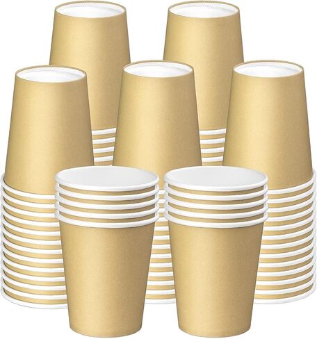 25 Packs Paper Cups Disposable, 8 oz Disposable Coffee Cups, Paper Hot Coffee Cups, Beverage Cups, Suitable for Offices, Home Kitchens, Coffee Shops（khaki） in Saudi Arabia
