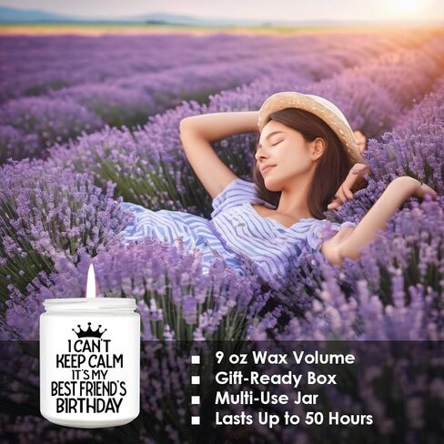 POTENTIA Best Friend Gift, Gift for Women, Funny Birthday Gift for Women, Colleague, Mother’s Day, Birthday Gift, Gift for Friend Who is Moving 9Oz Lavender Scented Candle with Gift Ready Premium Box in Saudi Arabia