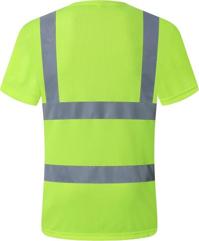 JKSafety 3 Pack Hi-Vis Reflective Safety Apparel | Daily Work T-Shirt Yellow Color with Sewed Retro-Reflective Strips | ANSI Compliance (77-3P-Yellow, XXL) in Kuwait