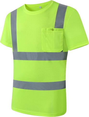 JKSafety 3 Pack Hi-Vis Reflective Safety Apparel | Daily Work T-Shirt Yellow Color with Sewed Retro-Reflective Strips | ANSI Compliance (77-3P-Yellow, XXL) in Kuwait