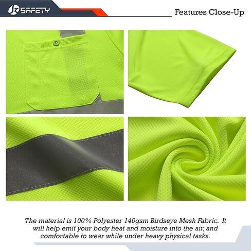 JKSafety 3 Pack Hi-Vis Reflective Safety Apparel | Daily Work T-Shirt Yellow Color with Sewed Retro-Reflective Strips | ANSI Compliance (77-3P-Yellow, XXL) in Kuwait