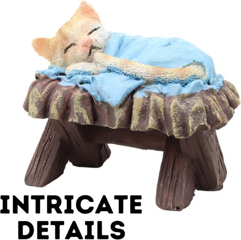 Needzo Cat Nativity Set, Unique Christmas Home Decoration, Festive Kitten Figurines for Centerpiece, 6 Pieces, Up to 3.75 Inches in Saudi Arabia