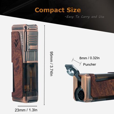 HONEST Four Jet Flame Lighter Torch lighter Refillable Adjustable Windproof Butane Torch Lighter Gift Sets for Men fatherday Friend Dad Gifts (Lighter and Cutter Giftsets) in Saudi Arabia