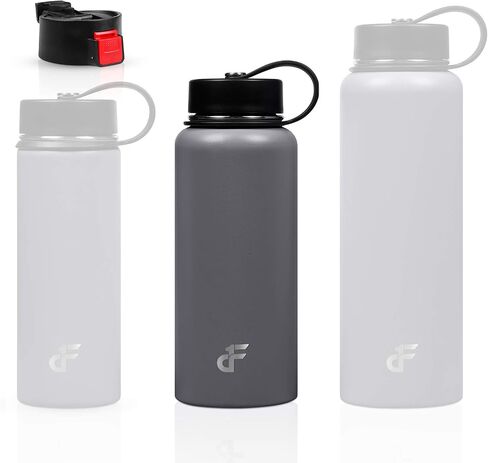 Day 1 Fitness Stainless Steel Water Bottle Wide Mouth with 2 LIDS (20oz, 32oz, or 40oz) - 3 Size, 8 Color Options - Vacuum Insulated, Double Wall, Powder Coated Sweat Proof Thermos in Saudi Arabia