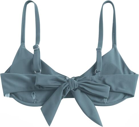 ZAFUL Women's Twist Front Bikini Top Underwire Tie Knot Back Bikini Top Padded Swimsuit Bathing Suits Top in Saudi Arabia