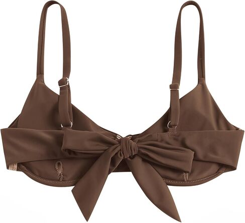 ZAFUL Women's Twist Front Bikini Top Underwire Tie Knot Back Bikini Top Padded Swimsuit Bathing Suits Top in Saudi Arabia