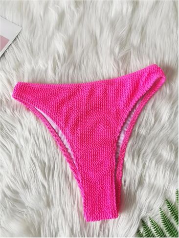 Floerns Women's 2 Piece Set Hollow Cut Out Solid Color High Waist Split Bikini Swimsuit with Chest Pad in Saudi Arabia