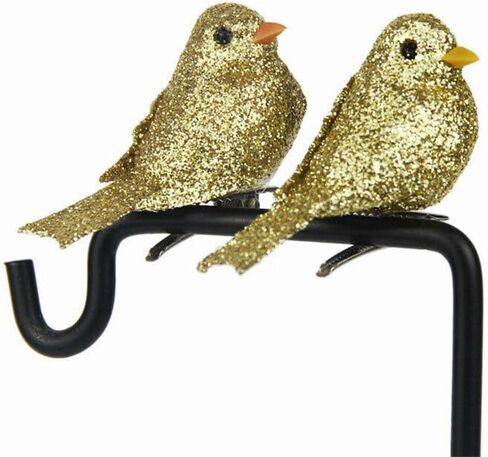 12Pcs Gold Glitter Artificial Foam Bird, Mini Birds Xmas Tree Ornaments, Vivid Birds Clip for WeddingHome Garden Party in Saudi Arabia