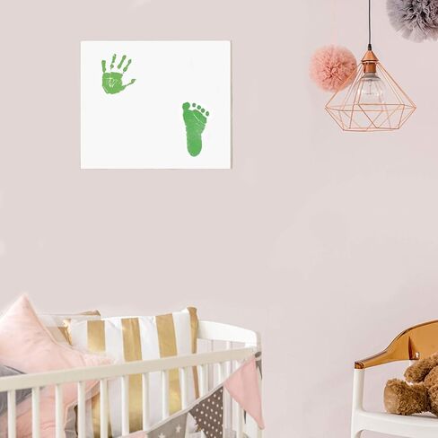 مجموعة LelonHo لليد والبصمة بدون حبر، لوحة حبر تعمل باللمس النظيف لمجموعة طباعة مخالب الحيوانات الأليفة للأطفال حديثي الولادة (4 وسادات حبر، 8 بطاقات بصمة) in Kuwait
