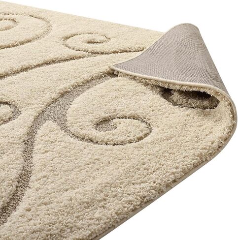 Modway Jubilant Abound Abstract Swirl Shag 5x8 Area Rug in Creame and Beige in Kuwait