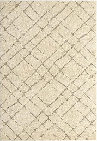 Modway Jubilant Abound Abstract Swirl Shag 5x8 Area Rug in Creame and Beige in Kuwait