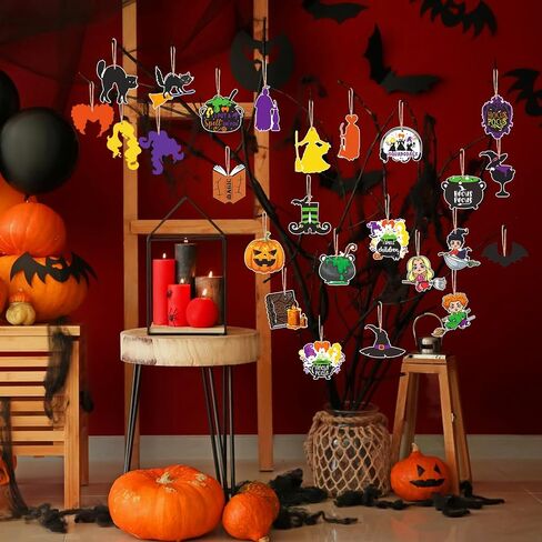 25pcs Hocus Pocus Party Decorations Hocus Pocus Ornaments for Tree Halloween Tree Ornaments Hocus Pocus Party Supplies Hocus Pocus Decorations Hocus Pocus Ornaments Hocus Pocus Decor in Saudi Arabia