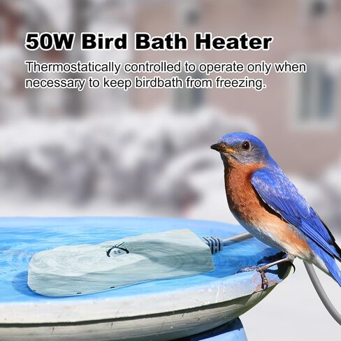 Birdbath Deicer Heater for Outdoors in Winter, Deicer for Birdbaths with Thermostatically Controlled, Made of Heavy Duty Premium Cast Aluminum, Perfect for Patio Yard and Lawn, 50 Watts, Green in Saudi Arabia