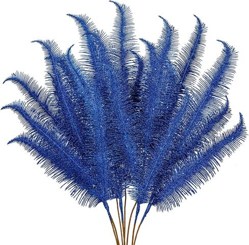 8 Pcs Christmas Tree Picks and Sprays Navy Blue Glitter Christmas Picks 26.8" Christmas Glitter Eucalyptus Leaves Stems for Christmas Tree Filler Branches Wreaths Centerpieces Holiday Decorations in Kuwait