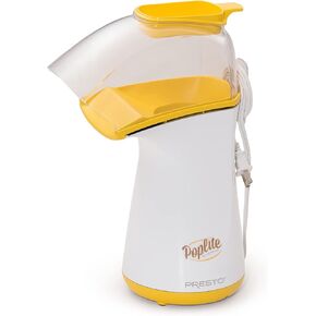 Presto 04869 Poplite Hot Air Popcorn Popper - Built-In Measuring Cup + Melts Butter, Easy to Clean, Built-In Cord Wrap, 18 Cups, Aqua/White