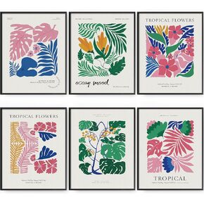 MLITH William Morris Canvas Wall Art Prints Set, Retro Botanical Wall Decor, Vintage Flower Market Poster For Room Aesthetic, Living Room, Bedroom, Dorm, Gallery (8×10 in, Unframed)