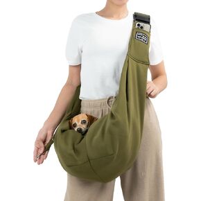 Abrasfba Pet Dog Sling Carrier - Reversible Soft Cat Carrier, Comfortable Dog Carriers for Small Dogs, Adjustable Strap, Fits 10-16 lb, Hands-Free Blue Puppy Carrier for Walking, Travel, and Outdoors