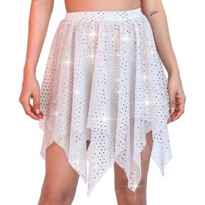 JEWEKY Sequin Dance Skirts Belly Fringe Skirt Rave Hip Skirt Layered Performance Skirts Party Club Short Skirt for Women in Saudi Arabia