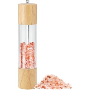 Pepper Grinder Salt Grinder Wooden Pepper Mill Grinder w/Adjustable Coarse, Tall Wood Refillable Manual Pepper Grinder Mill Peppermill for Black Peppercorn-Oak 8in in Kuwait