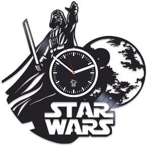 Star Wars Clock, Yoda, Han Solo, The Force Awakens, Best Gift for Boyfriend, Vinyl Record Clock, Vinyl Wall Clock, Comics, DC Movie, Silent, Wall Art Sticker, Wall Clock Modern