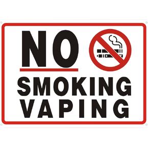 HEIOKEY No Smoking No Vaping Sign, 10 x 14 inch Aluminum Warning Sign, No Smoking Vaping Symbol Signs for Home Office Business, Easy to Install, Indoor & Outdoor Use