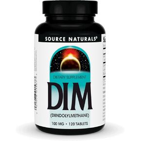 Source Naturals DIM, Diindolylmethane 100mg with BioPerine, Vitamin E & More - 120 Tablets