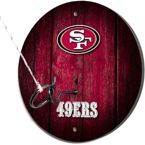 Wild Sports Solid Wood NFL Hook & Ring Toss Set with Direct Print HD Team Graphics – Easy Hang Hook and Ring Toss Target – Great Gift for Any Football Fan! Ring Toss Family Game for a Game Room